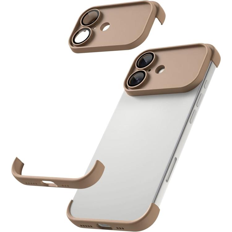 For iPhone 17 Ultra-thin Frameless TPU Four Corner Airbags Shockproof Phone Case with Lens Film