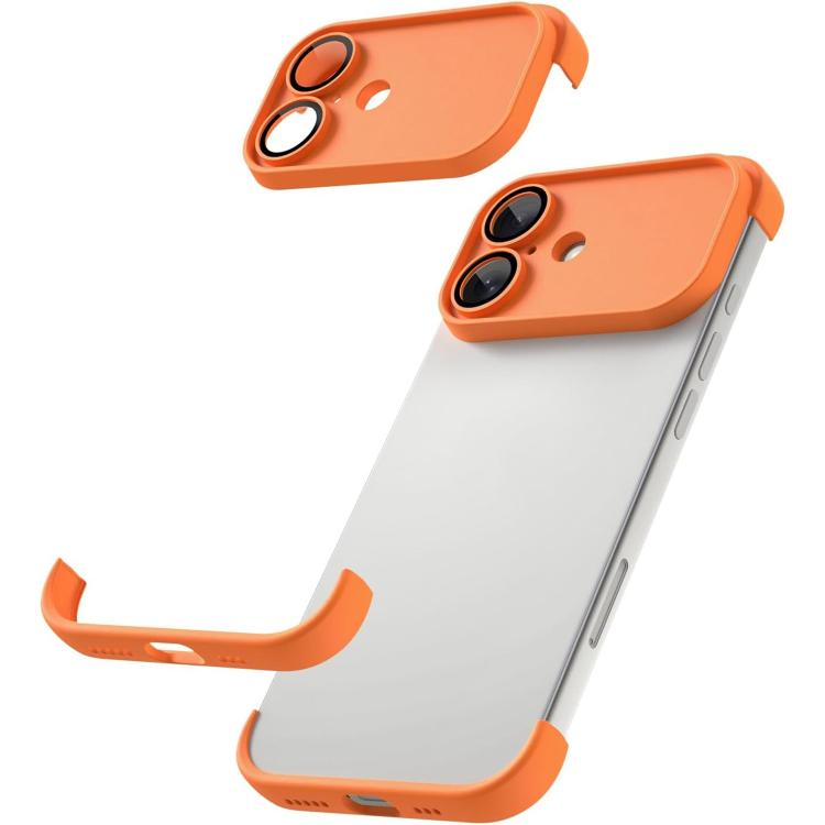 For iPhone 17 Ultra-thin Frameless TPU Four Corner Airbags Shockproof Phone Case with Lens Film
