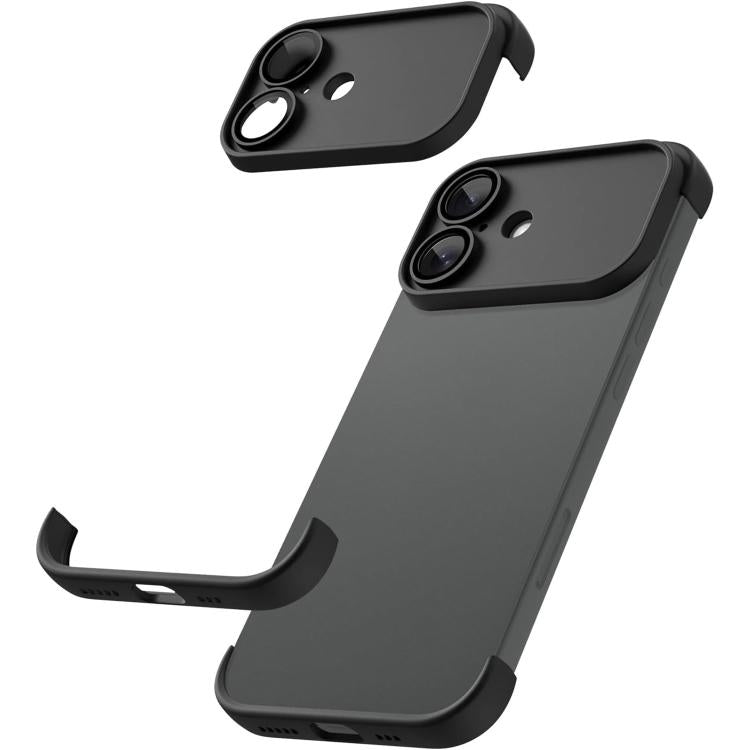 For iPhone 17 Ultra-thin Frameless TPU Four Corner Airbags Shockproof Phone Case with Lens Film