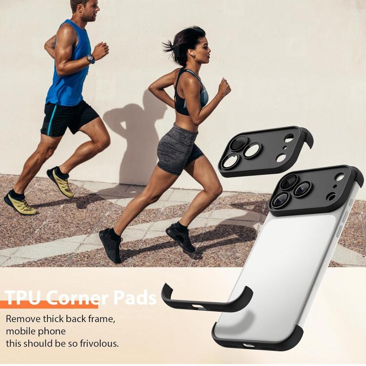 For iPhone 17 Ultra-thin Frameless TPU Four Corner Airbags Shockproof Phone Case with Lens Film