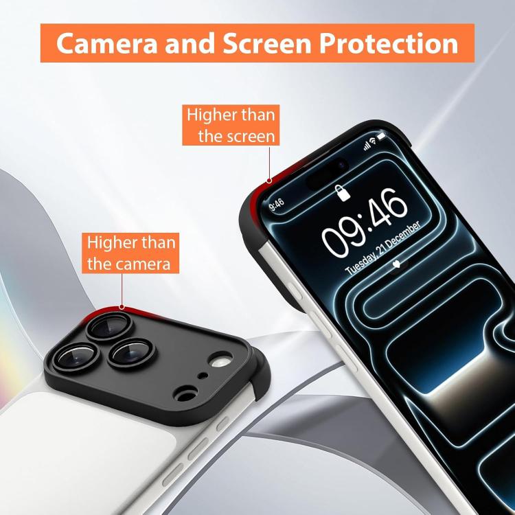 For iPhone 17 Pro Ultra-thin Frameless TPU Four Corner Airbags Shockproof Phone Case with Lens Film