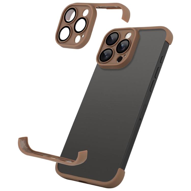 For iPhone 16 Pro Max Ultra-thin Frameless TPU Four Corner Airbags Shockproof Phone Case with Lens Film