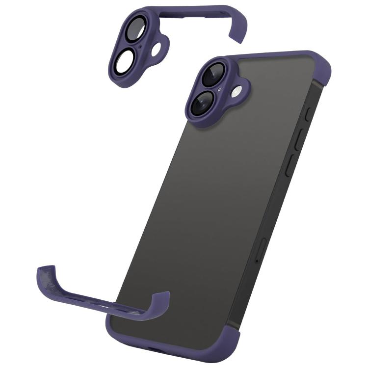 For iPhone 16 Ultra-thin Frameless TPU Four Corner Airbags Shockproof Phone Case with Lens Film
