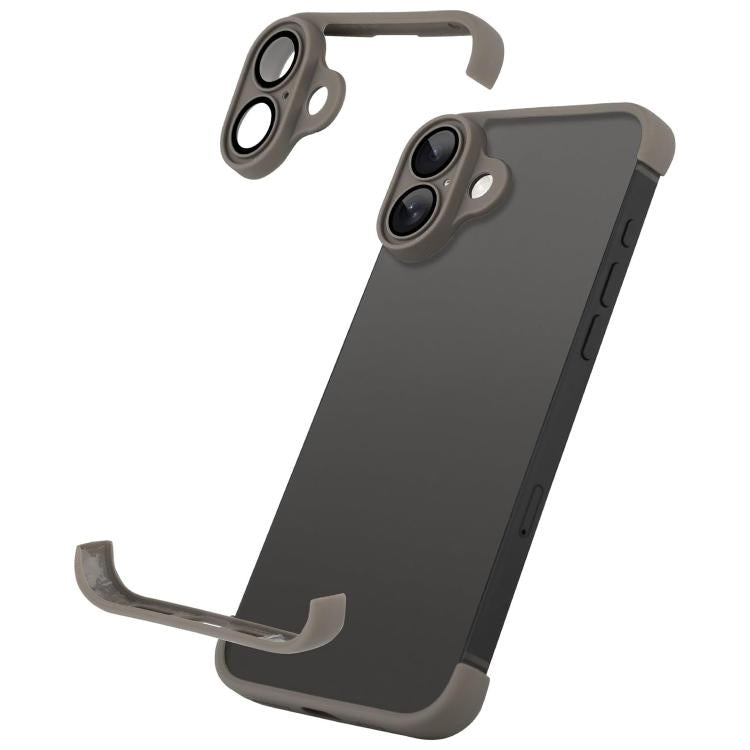 For iPhone 16 Plus Ultra-thin Frameless TPU Four Corner Airbags Shockproof Phone Case with Lens Film