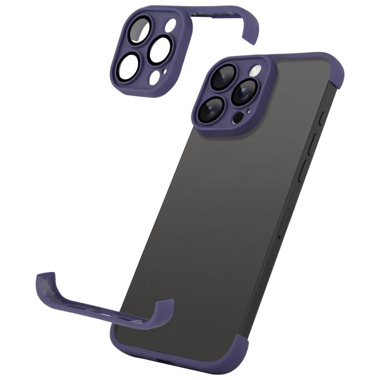 For iPhone 15 Pro Ultra-thin Frameless TPU Four Corner Airbags Shockproof Phone Case with Lens Film