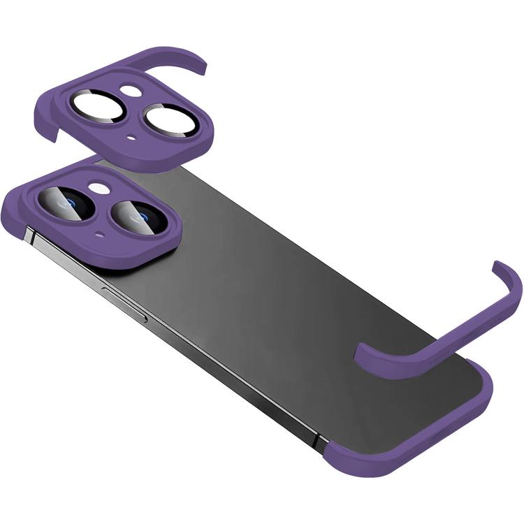 For iPhone 15 Plus Ultra-thin Frameless TPU Four Corner Airbags Shockproof Phone Case with Lens Film