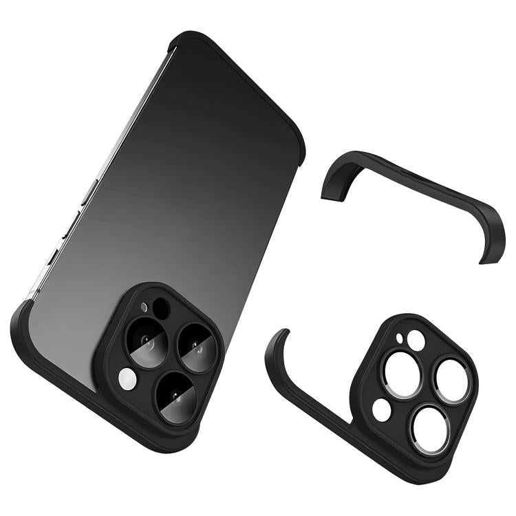 For iPhone 15 Plus Ultra-thin Frameless TPU Four Corner Airbags Shockproof Phone Case with Lens Film