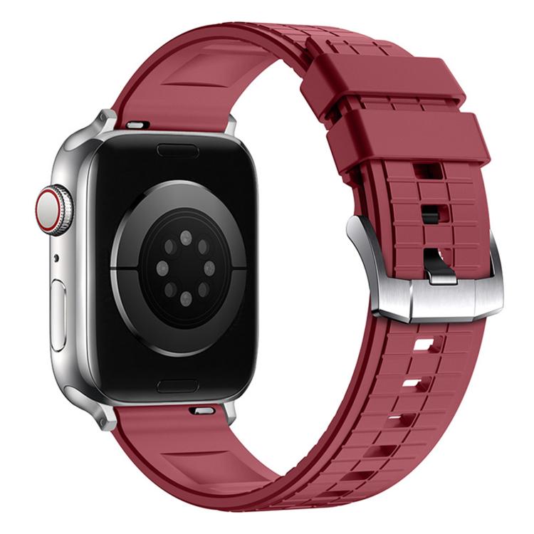 For Apple Watch 42mm / 41mm / 40mm / 38mm Sports Style Square Texture Fluororubber Watch Band