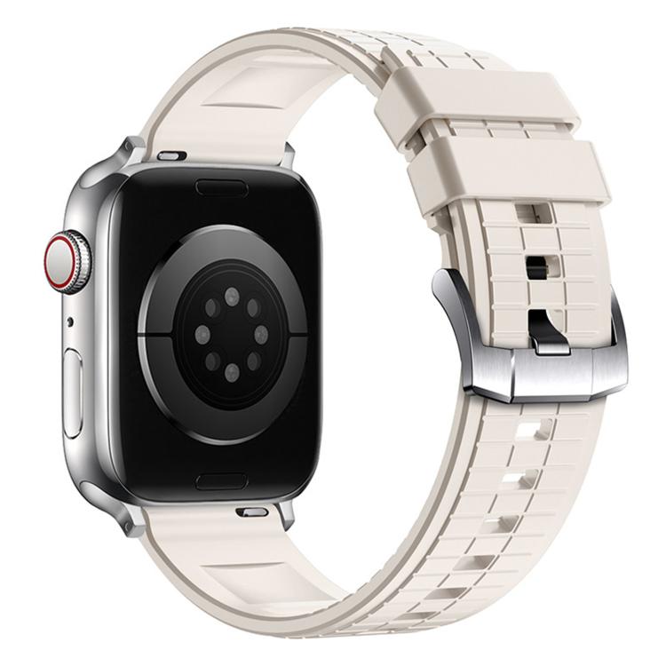 For Apple Watch 42mm / 41mm / 40mm / 38mm Sports Style Square Texture Fluororubber Watch Band