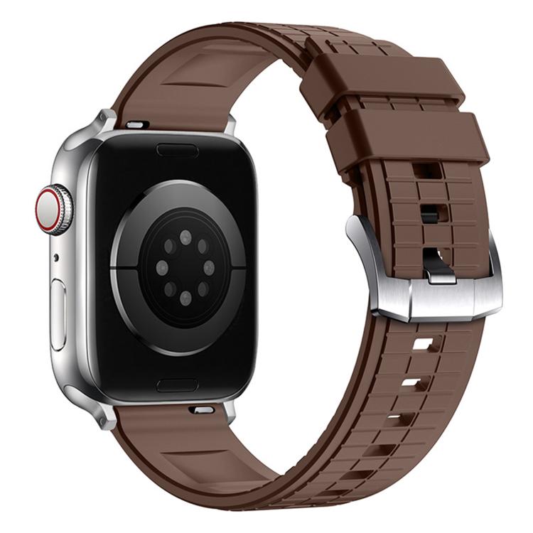 For Apple Watch 46mm / 49mm / 45mm / 44mm Sports Style Square Texture Fluororubber Watch Band