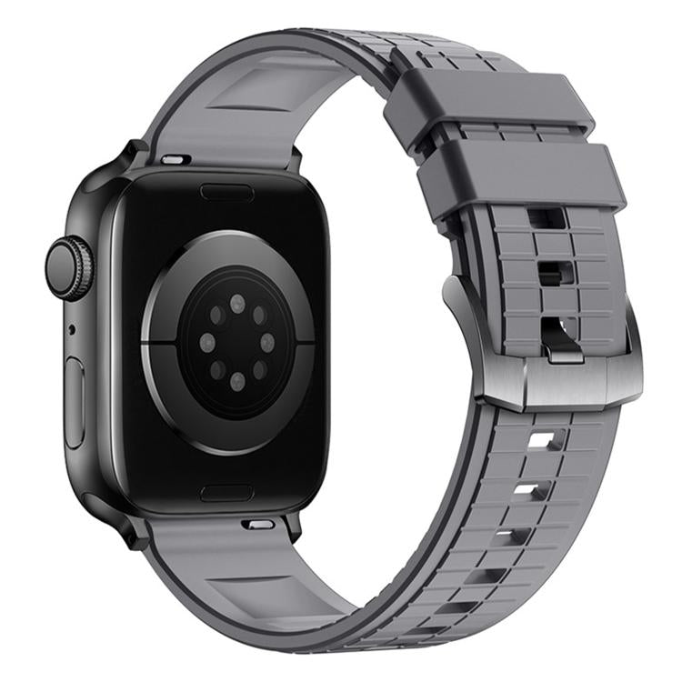 For Apple Watch 46mm / 49mm / 45mm / 44mm Sports Style Square Texture Fluororubber Watch Band