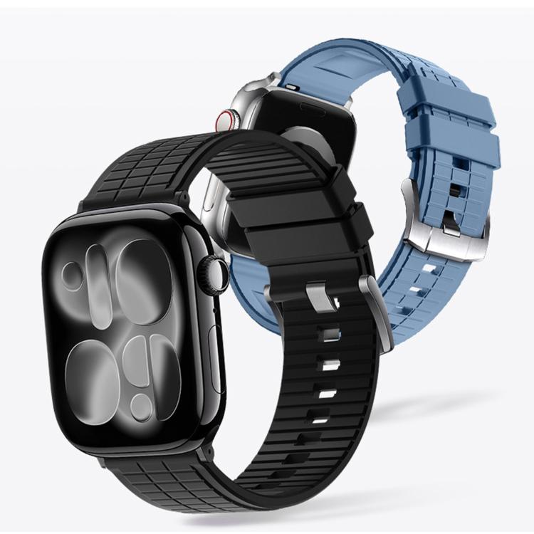 For Apple Watch 42mm / 41mm / 40mm / 38mm Sports Style Square Texture Fluororubber Watch Band