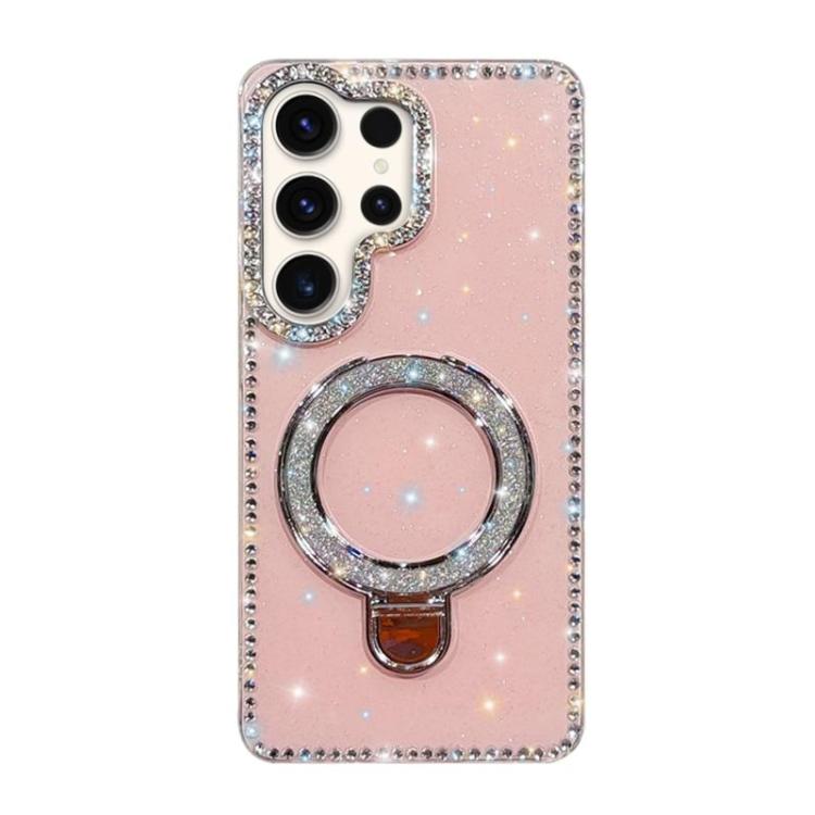 For Samsung Galaxy S23 Ultra 5G Rhinestone Glitter Kickstand Dual-side IMD Phone Case