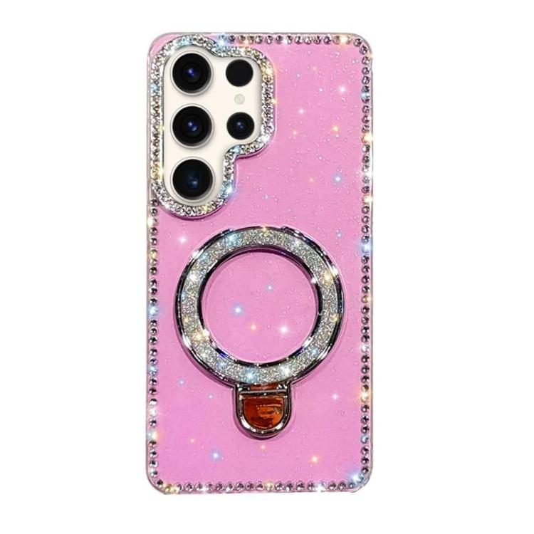 For Samsung Galaxy S23 Ultra 5G Rhinestone Glitter Kickstand Dual-side IMD Phone Case