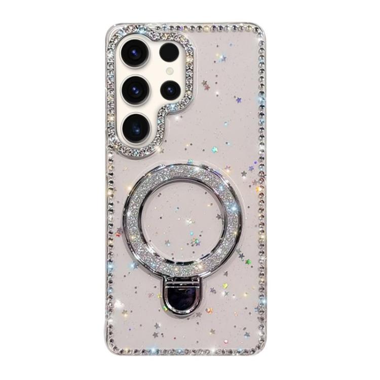 For Samsung Galaxy S23 Ultra 5G Rhinestone Glitter Kickstand Dual-side IMD Phone Case