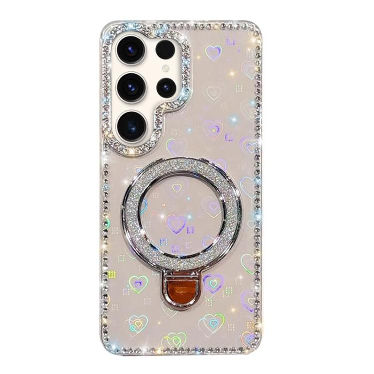 For Samsung Galaxy S23 Ultra 5G Rhinestone Glitter Kickstand Dual-side IMD Phone Case