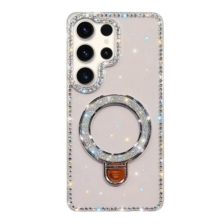 For Samsung Galaxy S23 Ultra 5G Rhinestone Glitter Kickstand Dual-side IMD Phone Case
