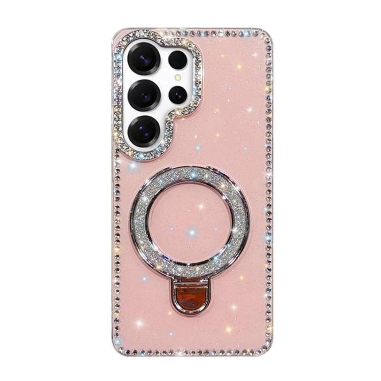 For Samsung Galaxy S24 Ultra 5G Rhinestone Glitter Kickstand Dual-side IMD Phone Case