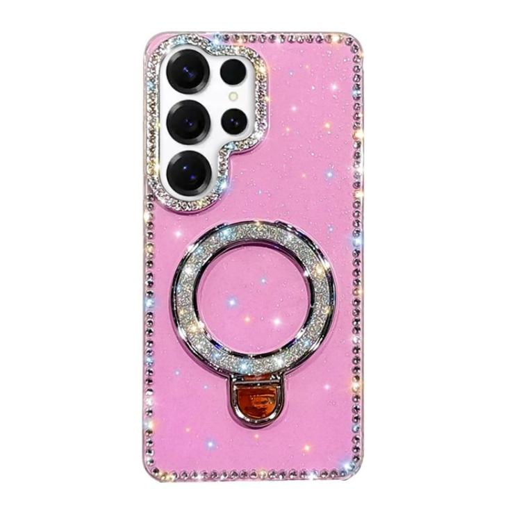 For Samsung Galaxy S24 Ultra 5G Rhinestone Glitter Kickstand Dual-side IMD Phone Case