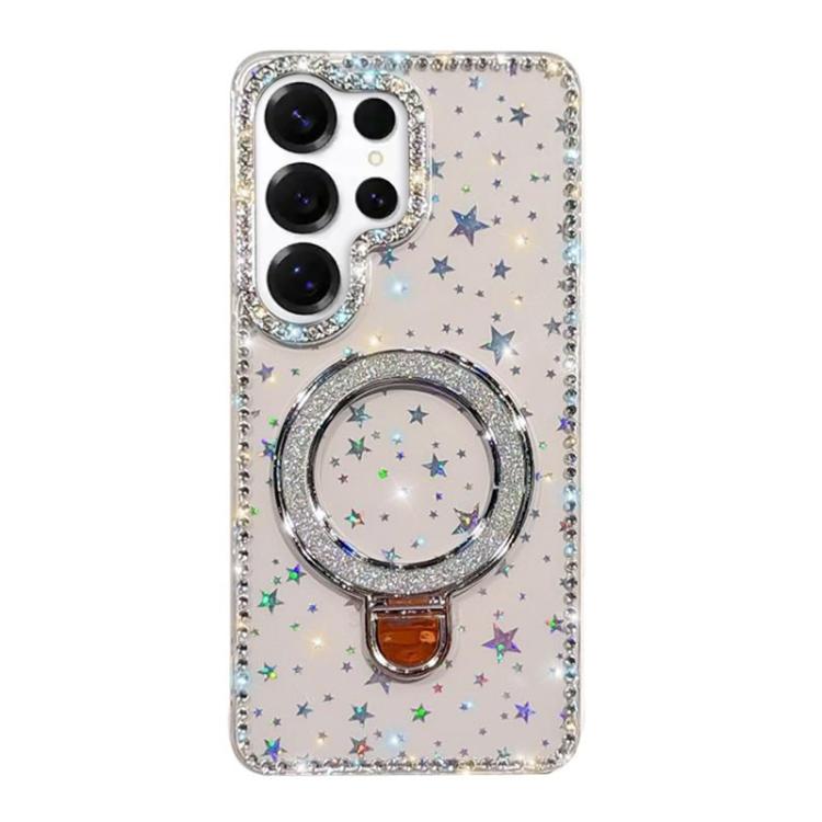 For Samsung Galaxy S24 Ultra 5G Rhinestone Glitter Kickstand Dual-side IMD Phone Case