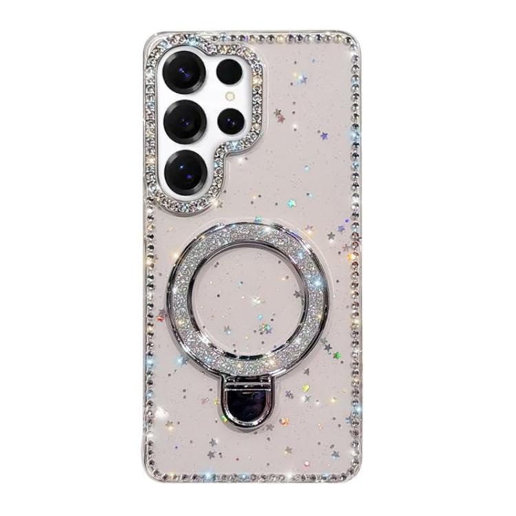 For Samsung Galaxy S24 Ultra 5G Rhinestone Glitter Kickstand Dual-side IMD Phone Case