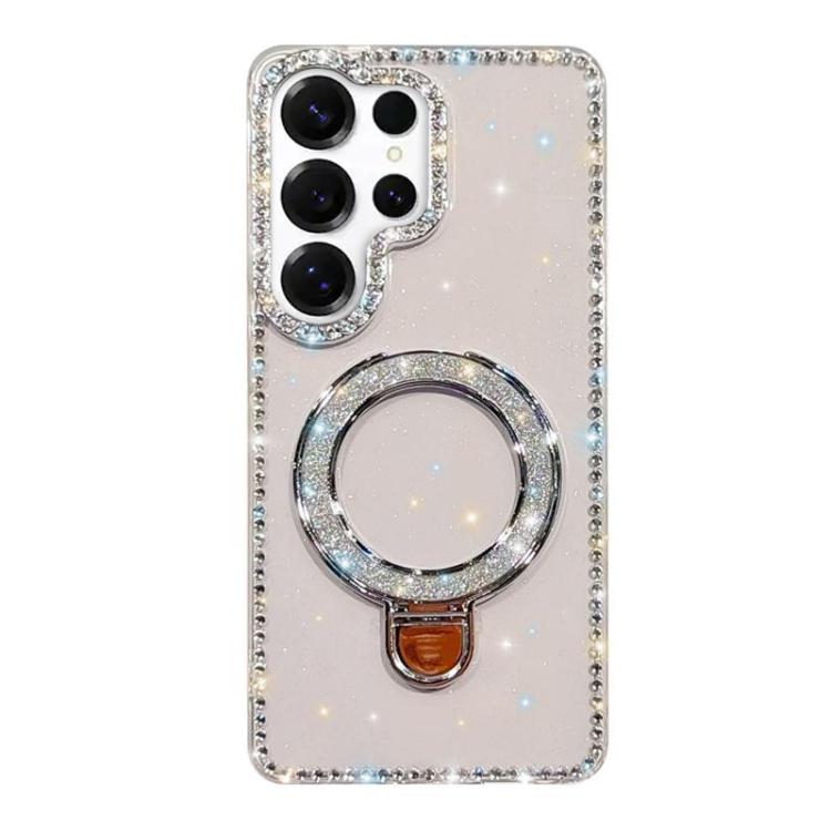 For Samsung Galaxy S24 Ultra 5G Rhinestone Glitter Kickstand Dual-side IMD Phone Case