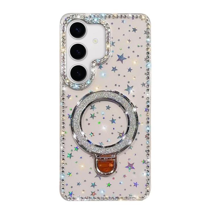 For Samsung Galaxy S24 FE 5G Rhinestone Glitter Kickstand Dual-side IMD Phone Case