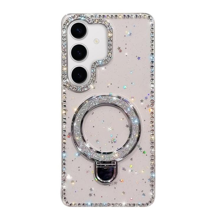 For Samsung Galaxy S24 FE 5G Rhinestone Glitter Kickstand Dual-side IMD Phone Case