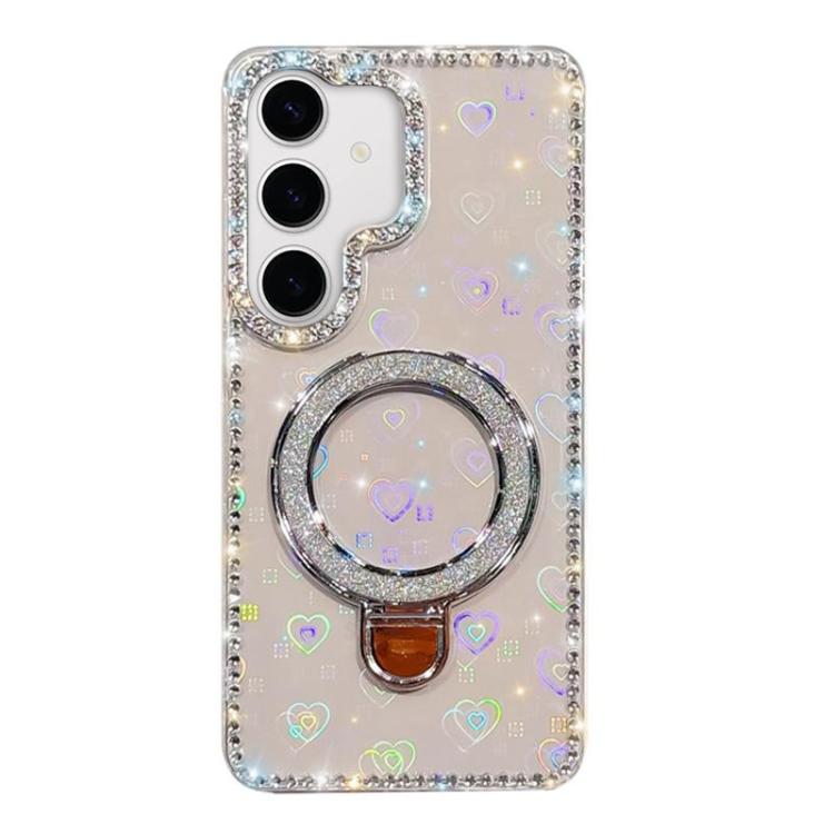 For Samsung Galaxy S24 FE 5G Rhinestone Glitter Kickstand Dual-side IMD Phone Case