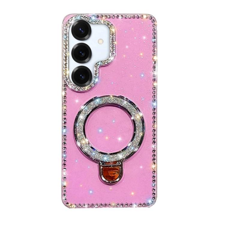 For Samsung Galaxy S25+ 5G Rhinestone Glitter Kickstand Dual-side IMD Phone Case