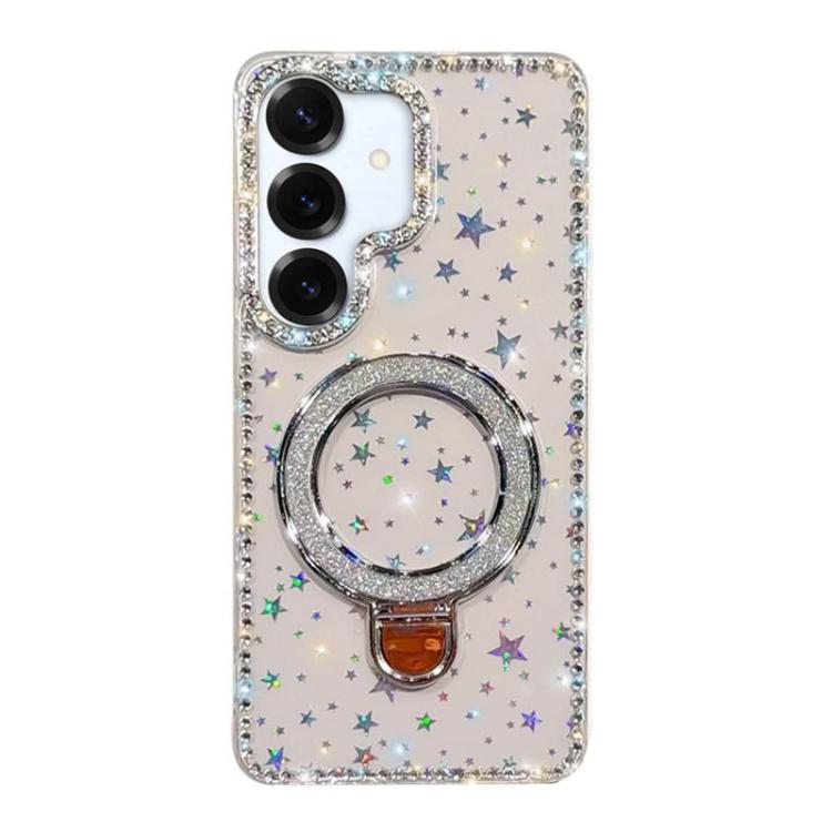 For Samsung Galaxy S25+ 5G Rhinestone Glitter Kickstand Dual-side IMD Phone Case