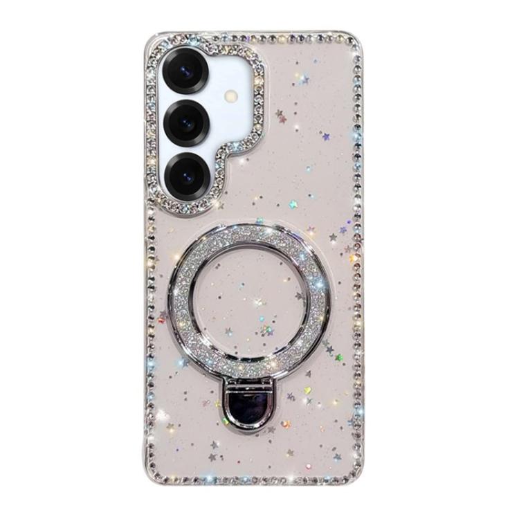 For Samsung Galaxy S25+ 5G Rhinestone Glitter Kickstand Dual-side IMD Phone Case
