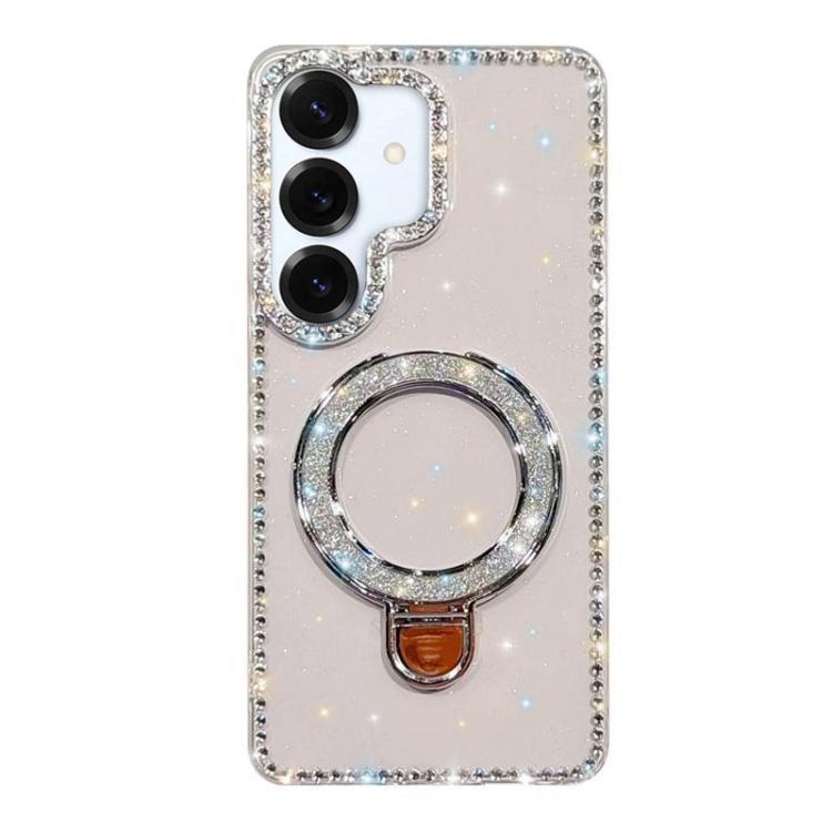For Samsung Galaxy S25+ 5G Rhinestone Glitter Kickstand Dual-side IMD Phone Case