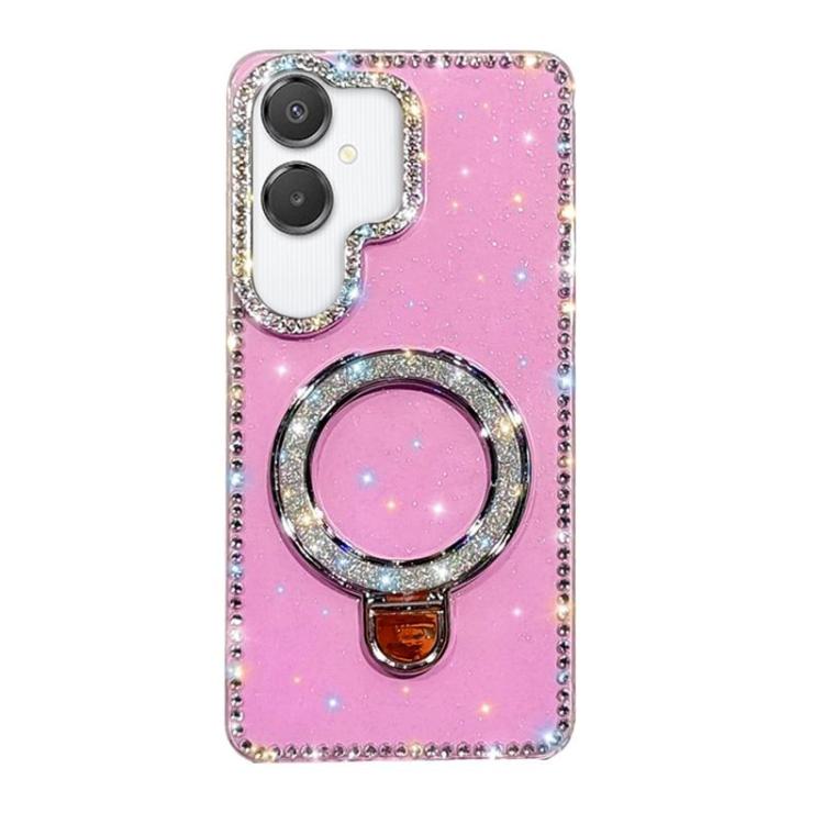 For Samsung Galaxy A07 Rhinestone Glitter Kickstand Dual-side IMD Phone Case