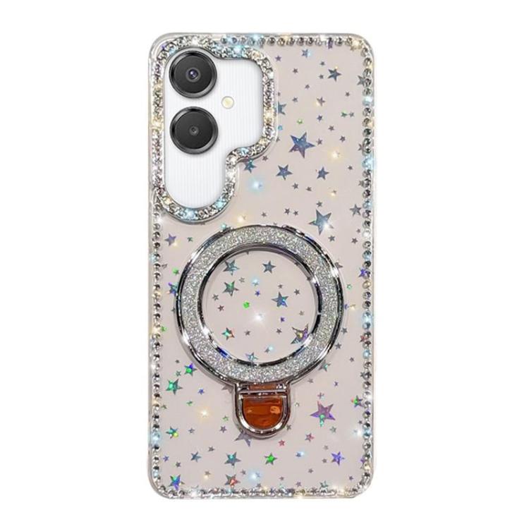 For Samsung Galaxy A07 Rhinestone Glitter Kickstand Dual-side IMD Phone Case