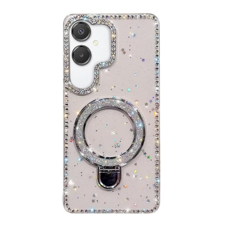 For Samsung Galaxy A07 Rhinestone Glitter Kickstand Dual-side IMD Phone Case