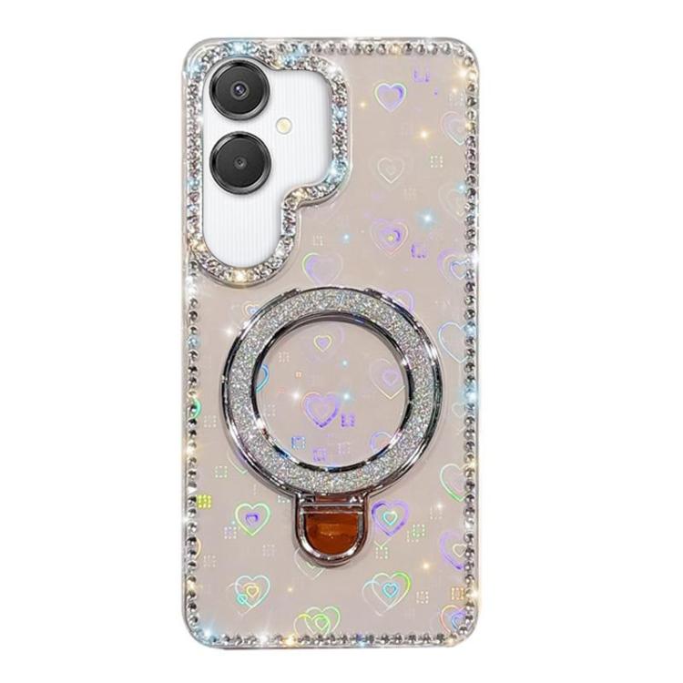 For Samsung Galaxy A07 Rhinestone Glitter Kickstand Dual-side IMD Phone Case