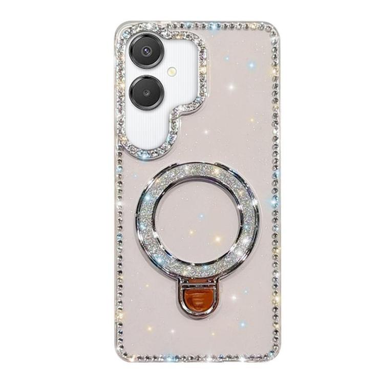 For Samsung Galaxy A07 Rhinestone Glitter Kickstand Dual-side IMD Phone Case
