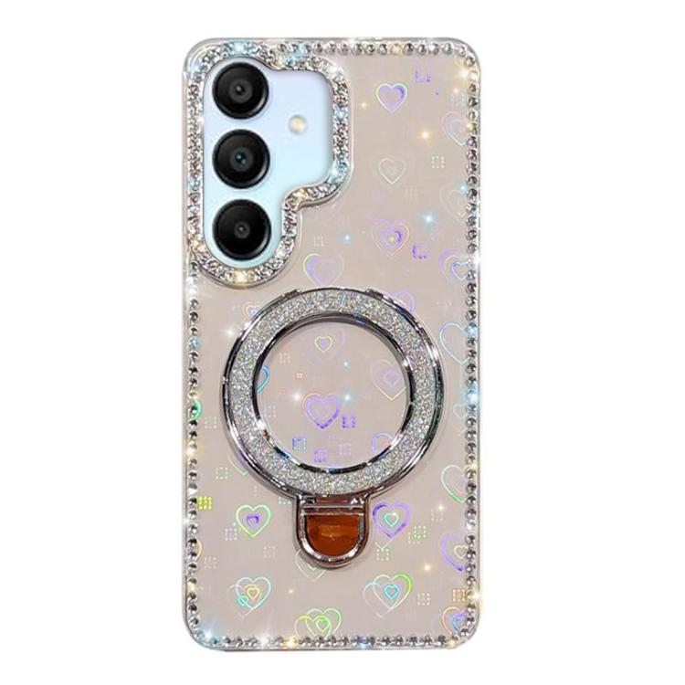 For Samsung Galaxy A15 5G Rhinestone Glitter Kickstand Dual-side IMD Phone Case