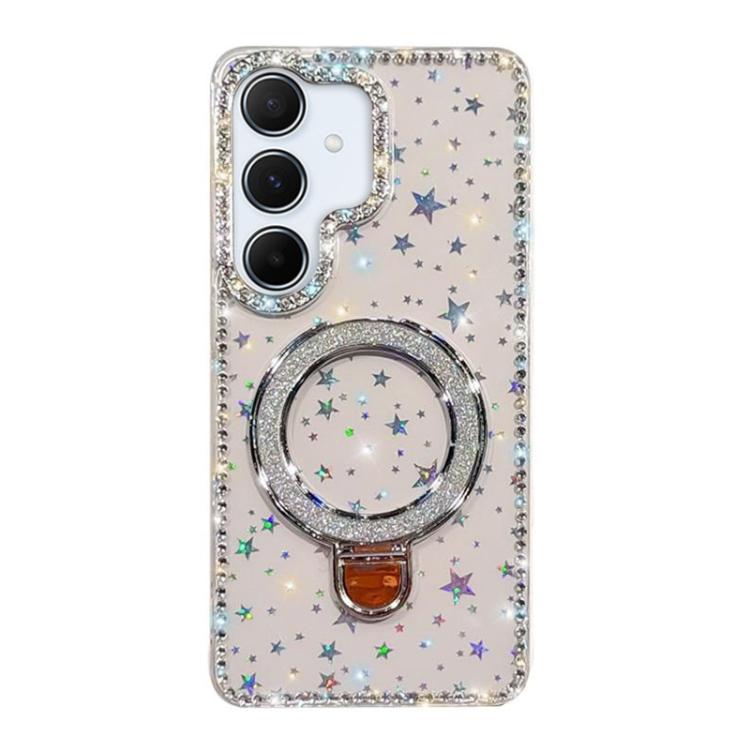 For Samsung Galaxy A55 5G Rhinestone Glitter Kickstand Dual-side IMD Phone Case