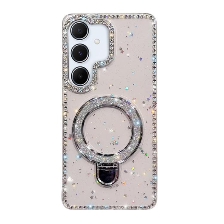 For Samsung Galaxy A55 5G Rhinestone Glitter Kickstand Dual-side IMD Phone Case