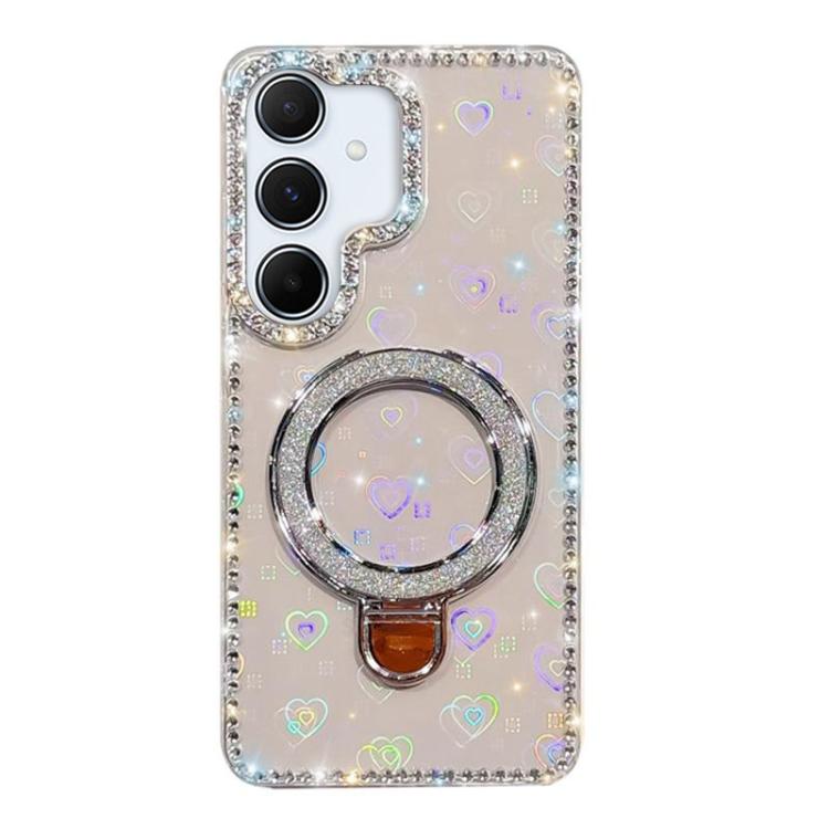 For Samsung Galaxy A55 5G Rhinestone Glitter Kickstand Dual-side IMD Phone Case
