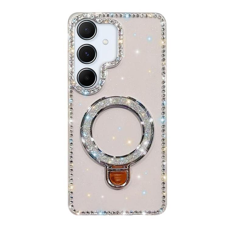 For Samsung Galaxy A55 5G Rhinestone Glitter Kickstand Dual-side IMD Phone Case