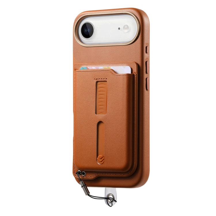 For iPhone Air Detachable Magnetic Card Bag Phone Case with Finger Ring Grip & Anti-loss Rope