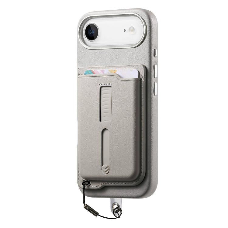 For iPhone Air Detachable Magnetic Card Bag Phone Case with Finger Ring Grip & Anti-loss Rope