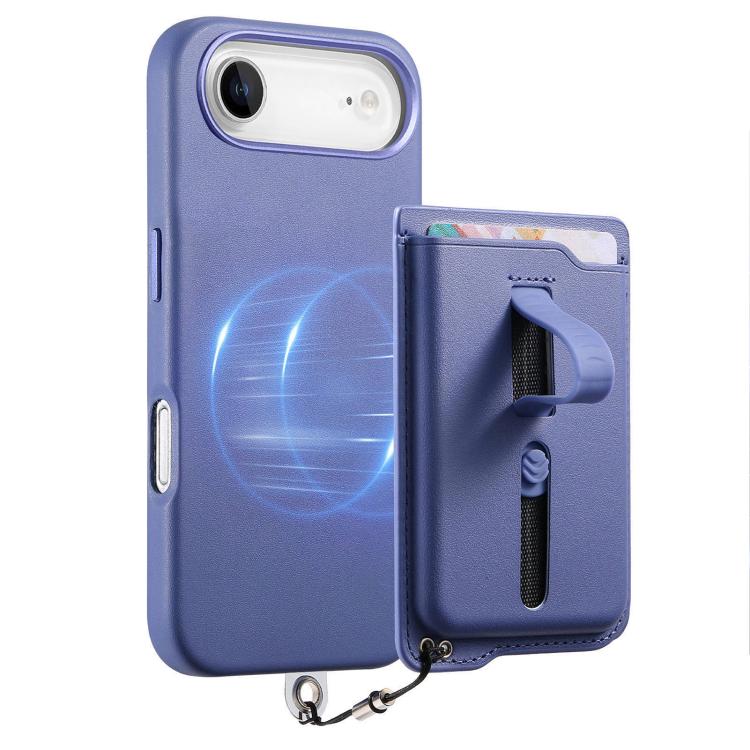 For iPhone Air Detachable Magnetic Card Bag Phone Case with Finger Ring Grip & Anti-loss Rope