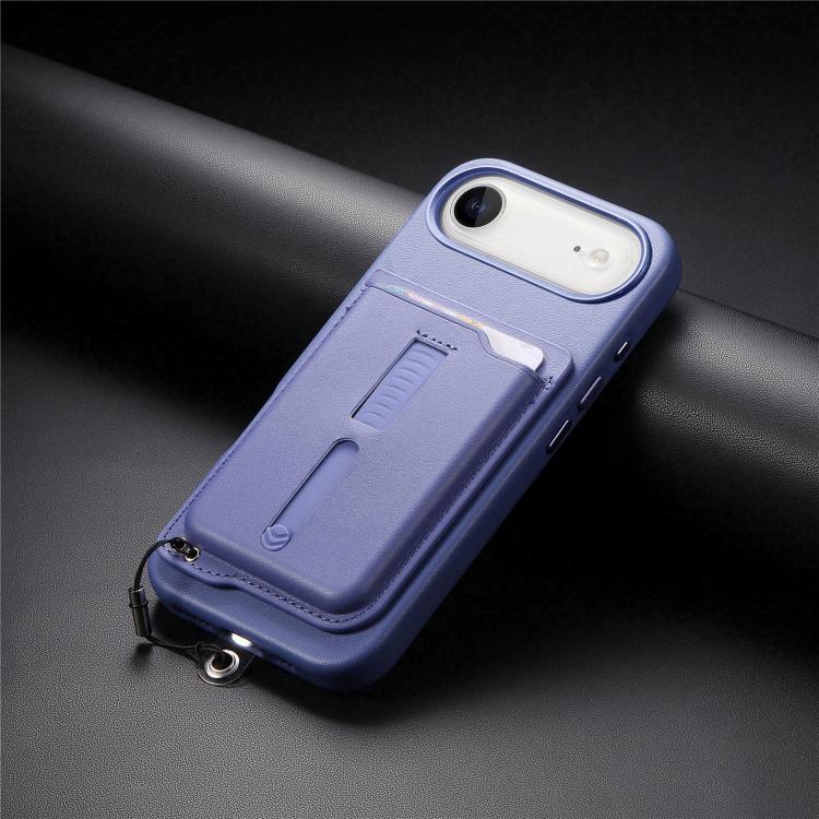 For iPhone Air Detachable Magnetic Card Bag Phone Case with Finger Ring Grip & Anti-loss Rope