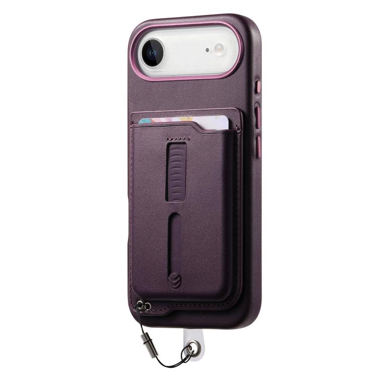 For iPhone Air Detachable Magnetic Card Bag Phone Case with Finger Ring Grip & Anti-loss Rope