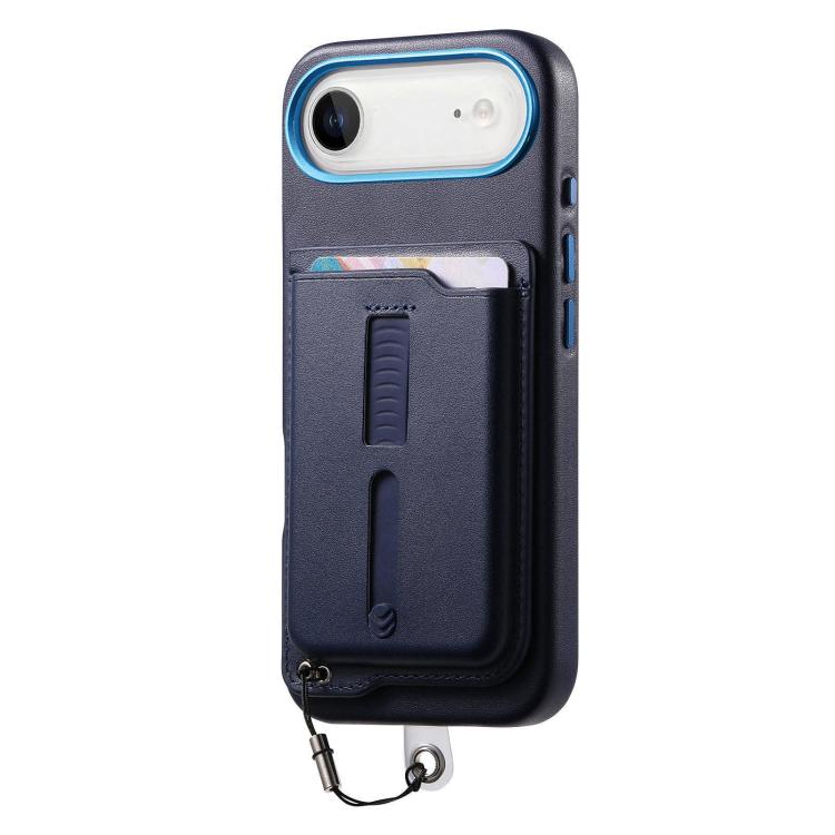 For iPhone Air Detachable Magnetic Card Bag Phone Case with Finger Ring Grip & Anti-loss Rope