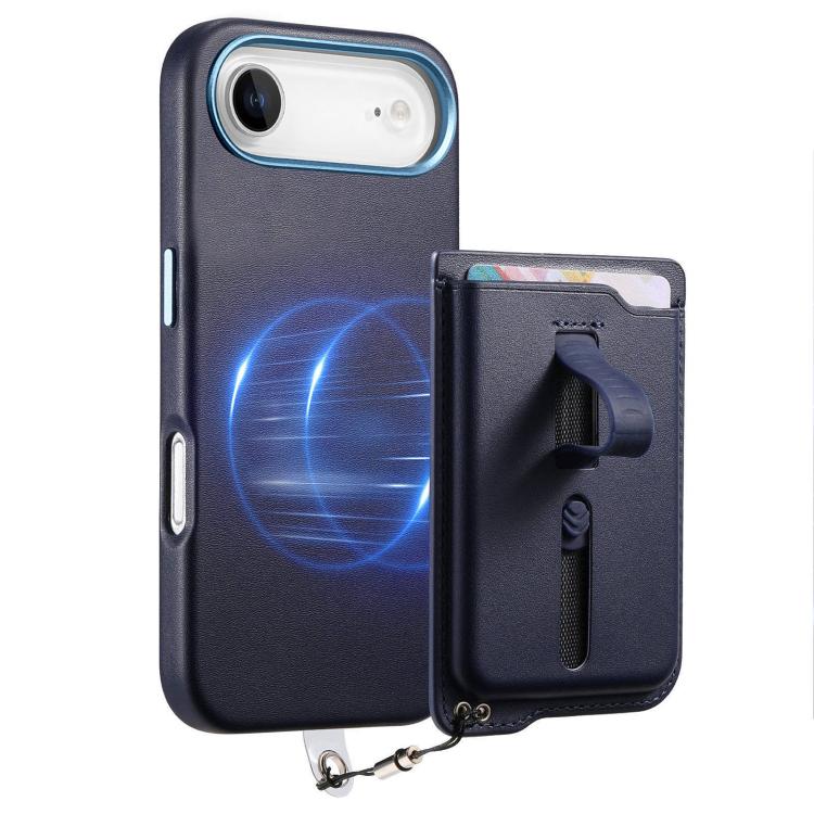 For iPhone Air Detachable Magnetic Card Bag Phone Case with Finger Ring Grip & Anti-loss Rope